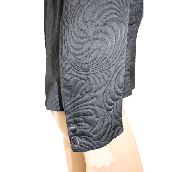 VALENTINO Designer Classic Black Textured Jacquard Blazer Jacket 14 - Picture 6 of 9